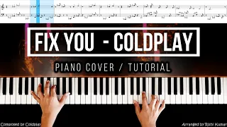 Coldplay Fix you Piano Tutorial | Piano Lesson|  Piano Chords | Instrumental