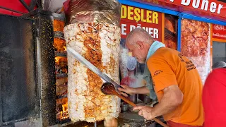 70 Years Old Master Sells 500 Kilos of Doner Kebab Every Day! - Street Food Heaven in Turkey