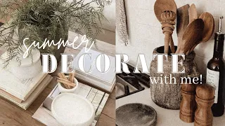 SUMMER DECORATE WITH ME | KITCHEN DECOR IDEAS, NEUTRAL SUMMER DECOR