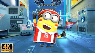 Minion Rush New Year Eve Soccer Fan Minion collect 14.15K Bananas with Gru's Rocket at Gru's Lab| 4K