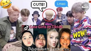 Bts Reaction to Bagaitan Langit - Cute Girls Tiktok Compilation(Facezoom)