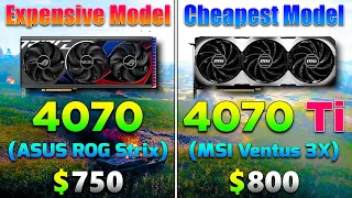 RTX 4070 12GB (Expensive Model) vs RTX 4070 Ti 12GB (Cheapest Model) | PC Gameplay Tested