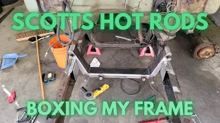 FIRST WELDS ARE IN!! I boxed in my frame to install my new Scotts Hot Rods IFS.  f100