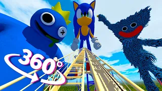 360° VR Rainbow Friends | Huggy Wuggy  - Roller Coaster