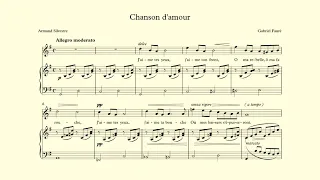 Chanson d'amour - Fauré - vocal line and accompaniment in G major