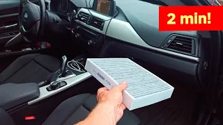 How To Replace Cabin Air Filter BMW F30, F31, F32, F33, F34, F20 replacement