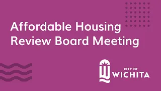 Affordable Housing Review Board Meeting August 28, 2023