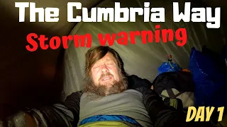 1. Storm warning jack wolfskin gossamer tent wild camp. The Cumbria way. Lake District national park