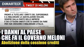 DiMartedì Superbonus 110 e cessione crediti, i danni che fa il governo Meloni