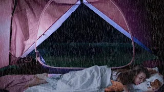 Overnight in camping tent with pets in heavy rain and thunder | SOLO CAMPING IN THE RAIN