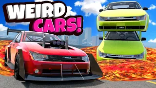 WEIRD CARS VS THE HARDEST Lava Escape the Flood Challenge in BeamNG Drive Mods!
