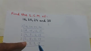 Video 52: Finding LCM of four numbers