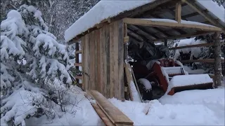 Offgrid Homestead Episode #8(board & batten, cabin off grid, ice fishing, snowmobiling)