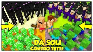 SOPRAVVIVERE SENZA NULLA ALL' ATTACCO DI TUTTI I MOB DI MINECRAFT ITA!