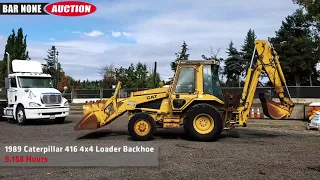 1989 Caterpillar 416 4x4 Loader Backhoe