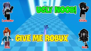 TEXT To Speech Emoji Groupchat Conversations | She Pretends To Be A Noob To Scam Robux