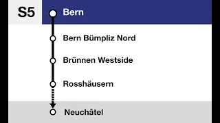 BLS Ansagen/annonces » S5 Bern — Neuchâtel (2021) | SLBahnen