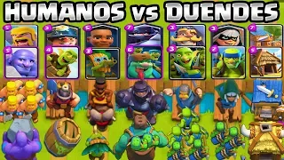 DUENDES VS HUMANOS | CUAL ES EL MEJOR? | RETO CLASH ROYALE |1vs1| Goblins vs Humans Olympics