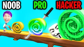 Can We Go NOOB vs PRO vs HACKER In SPIRAL ROLL!? (ALL LEVELS!)