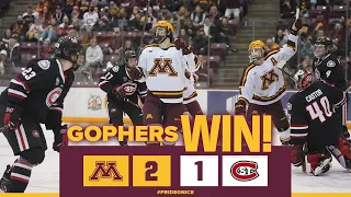 Highlights: #1 Gopher Hockey Tops #4 St. Cloud State in front of Sellout Crowd