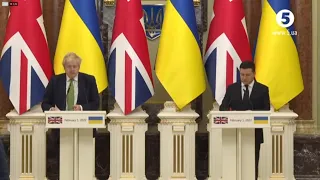 Зустріч президента України Зеленського та прем'єра Британії Джонсона з представниками ЗМІ