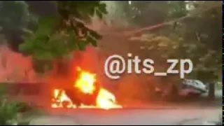 В Запорожье, около больницы сгорел "Лексус"