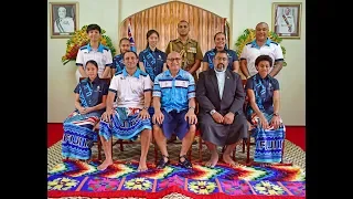 Fijian President received I-Tatau from Team Fiji for Summer Youth Oylmpics