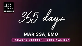 365 days - Marissa, EMO (Original Key Karaoke) - Piano Instrumental Cover with Lyrics