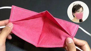 New design - NO FOG ON GLASSES - Very quick & easy 3D face mask sewing tutorial