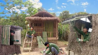 build a bamboo house , Chop bamboo for doors , make MAIN doors , make windows , Build a life