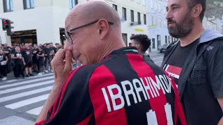 AC Milan fans in Salzburg city before the UCL match