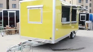 oriental shimao yellow square food trailer