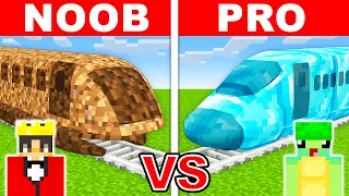 NOOB vs PRO: BULLET TRAIN House Build Challenge in Minecraft