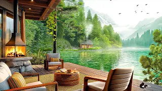 Jazz Relaxing Music at Cozy Spring Porch Ambience ☕ Smooth Jazz Instrumental Music for Study, Work