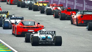 Ferrari Hypercars vs F1 2020 Cars at Le Mans 24h Circuit