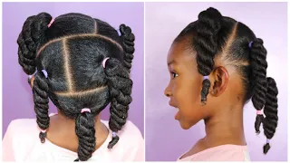 Easy Hairstyle with 3 Strand Twists.