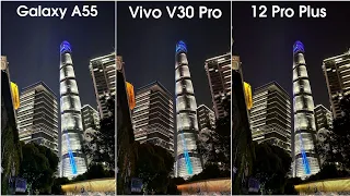 Samsung A55 vs Vivo V30 Pro vs Realme 12 Pro Plus Camera Test