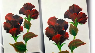 RED AND BLACK COLOUR FLOWERS DRAWING FOR ACRYLIC COLOUR PAINT @JKDRAWING-rr9tc