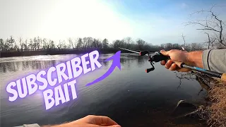 Bank Fishing With CUSTOM Subscriber Baits! (FIRST CAST Fish?)