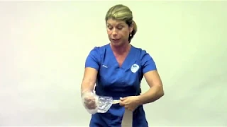 How to keep your hand cast, IV, dressing or wound dry with the Shower Mitt.