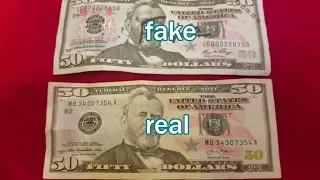 compare Fake $50 Bill from China vs. Real $50 USA Bill