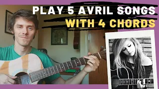 Play 5 EASY Avril Lavigne songs on GUITAR with 4 Chords