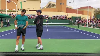 Roger Federer & Tomas Berdych Practice - Indian Wells 2018