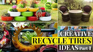 Creative ideas using recycled old tires in your yard and garden. DIY Projects | Part 1