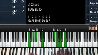 Left hand Chord Progression: 1-7-3-6  5-1-4  3-6-2-5-1