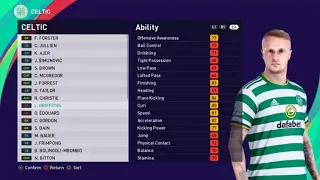 eFootball PES 2021 - CELTIC Player Ratings