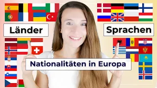 🌍Länder, Nationalitäten, Sprachen (Europa) │ Deutsch Wörter B1, B2, C1, C2 │ Aussprache lernen