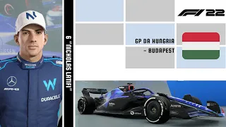 EP 431 - F1 '22' - GP da Hungria (Budapest) - IA 80% - Williams - Modo Grand Prix-