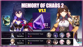 Memory of Chaos 2 v1.1 E0 Seele E2 Sushang Full Stars