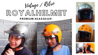 Royal Helmet - Premium Vintage/Retro Design Motorcycle Headgear (UNBOXING) - HD